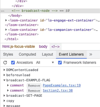Screenshot of node in html that lists all element.